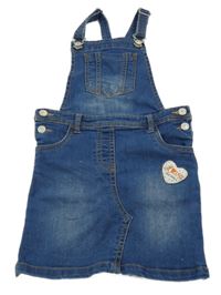 Tmavomodrá riflová sukně s laclem se srdíčkem Punkidz