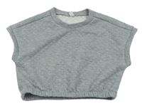 Šedá prošívaná crop vesta 
