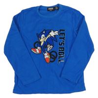 Modrá fleecová pyžamová mikina se Sonicem 