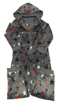 Šedá chlupatá kombinéza s hvězdami a kapucí M&S