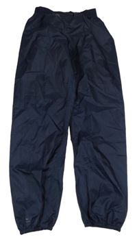 Tmavomodré šusťákové voděodolné kalhoty Decathlon