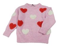 Světlerůžový svetr se srdíčky George