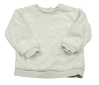 Smetanová chlupatá mikina se srdíčky H&M