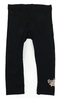 Černé legíny s kytičkami Lupilu