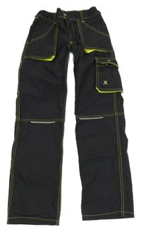 Antracitové outdoorové kalhoty s kapsami 