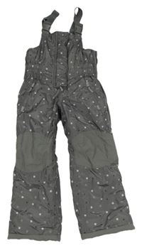 Šedé šusťákové laclové oteplovačky s hvězdami Topolino