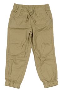 Béžové plátěné cuff kalhoty H&M