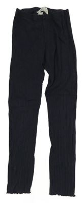 Tmavomodré žebrované legíny H&M