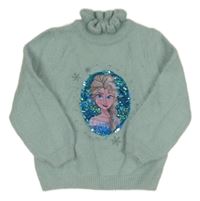 Světlemodrý svetr s Elsou a flitry Disney