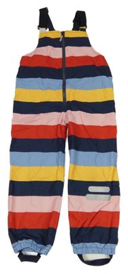 Barevné pruhované šusťákové laclové podšité kalhoty Topomini
