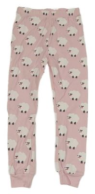 Světlerůžové pyžamové kalhoty s ovečkami 
