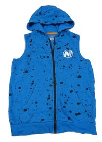 Modrá vzorovaná tepláková propínací vesta s kapucí - NERF