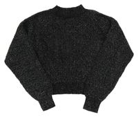Černo-stříbrný crop svetr H&M