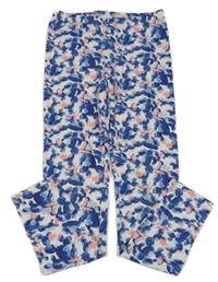 Bílo-modro-neonové vzorované legíny Yigga