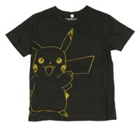 Antracitové tričko s Pikachu 