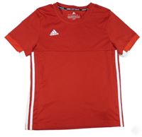 Červené sportovní funkční tričko s logem Adidas