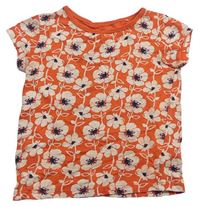 Oranžové květované tričko Next