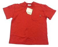 Červené žebrované tričko s kapsou Cherokee