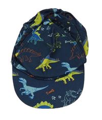 Tmavomodrá plátěná kšiltovka s dinosaury Tu