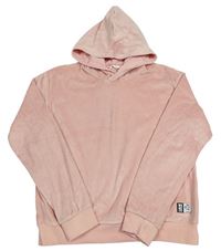 Světlerůžová plyšová mikina s kapucí M&S