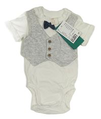 Bílé body s vestou a motýlkem H&M