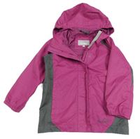 Purpurovo-šedá šusťáková outdoorová podzimní bunda s kapucí Peter Storm