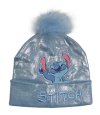 Světlemodrá lesklá pletená čepice se Stitchem Primark