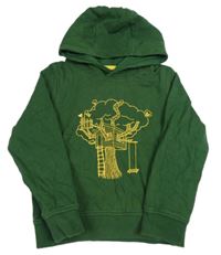 Tmavozelená mikina se stromem a kapucí zn. Mountain Warehouse
