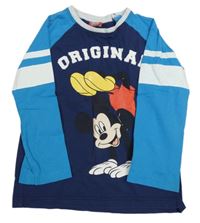 Tmavomodro-azurové triko s Mickeym Disney