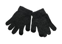 Tmavošedé pletené prstové rukavice 