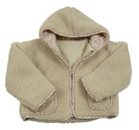 Béžová huňatá zateplená bunda s kapucí George 