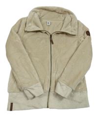 Béžová chlupatá propínací mikina s komínovým límcem Yigga