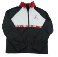 Černo-bílo-červená propínací sportovní mikina s logem Nike Jordan 