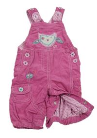 Růžové manšestrové podšité laclové kalhoty se sovou M&S