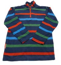 Tmavomodrá funkční fleecová mikina s proužky Mountain Warehouse