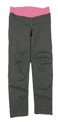 Šedo-růžové sportovní legíny H&M