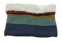 Barevný pruhovaný pletený zateplený nákrčník 