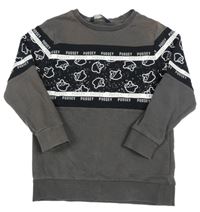 Šedo-črná mikina s medvídkem Pudsey George 