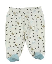 Bílo-světlemodré polodupky s mývaly Topolino 