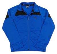 Kobaltově modro-černá propínací sportovní mikina Puma