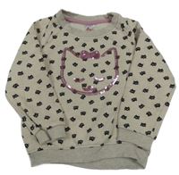 Béžová mikina s kočičkami a flitry Papagino 