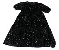 Černé sametové šaty s hvězdičkami F&F