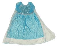 Kostým - Tyrkysové sametovo/tylové šaty s flitry 