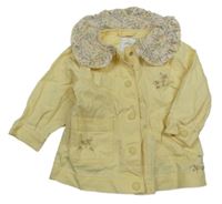 Žlutá riflová bunda s kytičkami a límečkem Next