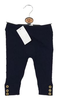 Nové - Tmavomodré vzorované pletené kalhoty Early Days 