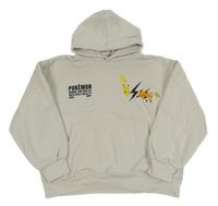 Šedá oversize mikina s Pokémony a kapucí Zara