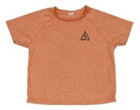 Oranžové melírované sportovní crop tričko s potiskem Shein