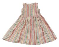 Barevné pruhované plátěné propínací šaty Defacto