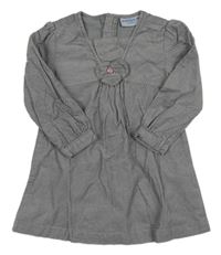 Šedé manšestrové šaty s puntíky Campus