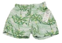 Nové - Zelené plážové kraťasy s palmami Pep&Co